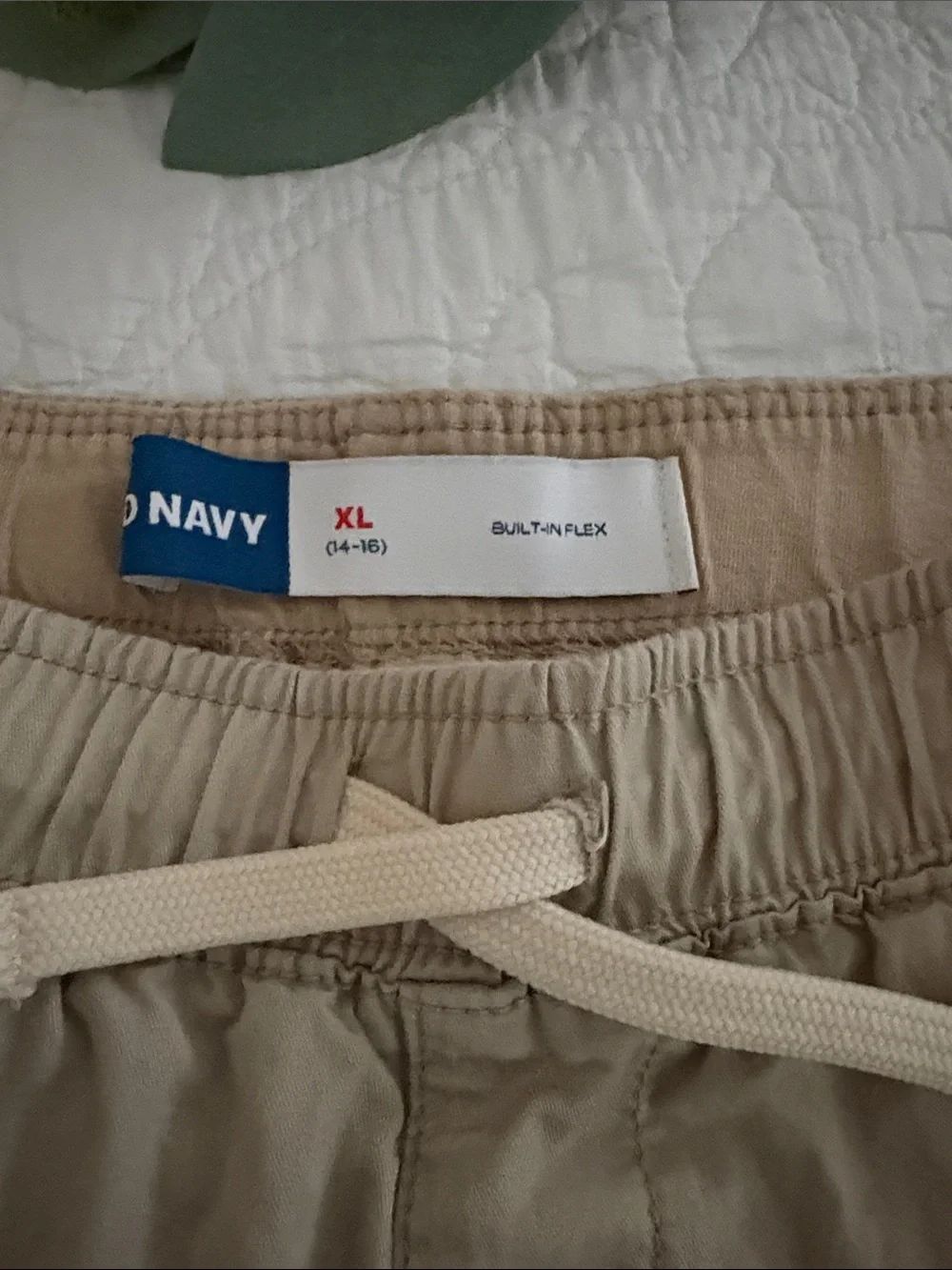 Old Navy boys Light khaki Drawstring Hybrid Shorts